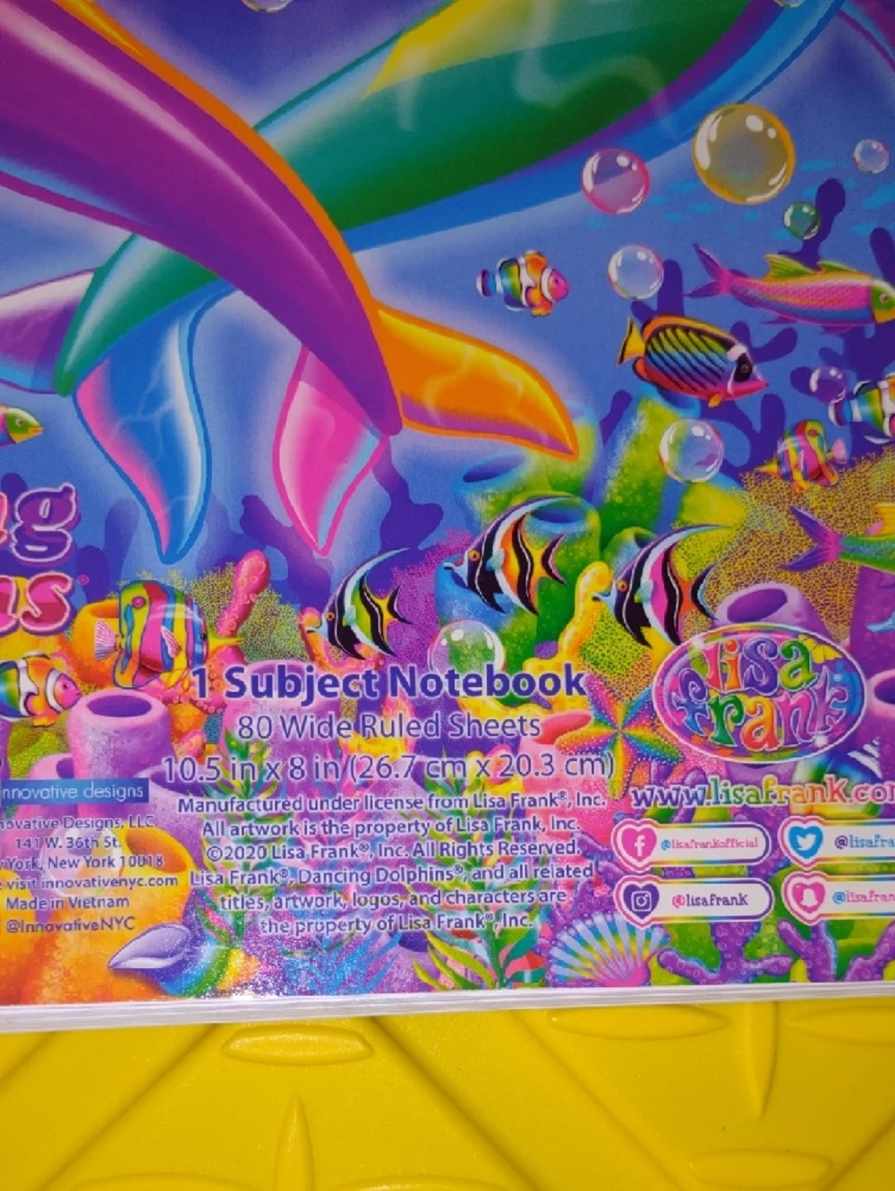 Lisa Frank Rainbow Unicorn Notebook - Dolphin Notebook